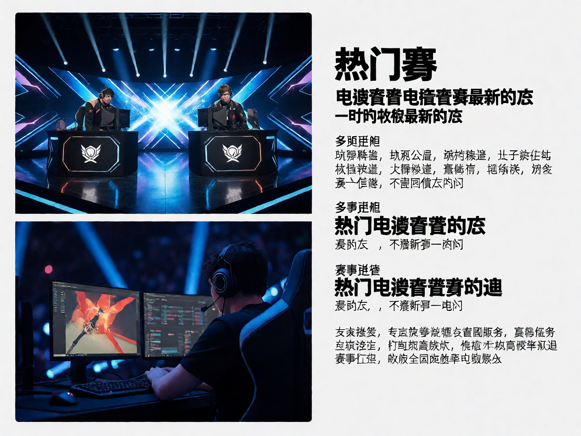 电竞赛事现场，选手在舞台上进行激烈对决